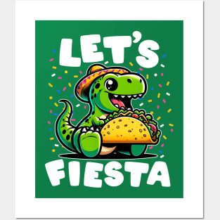 Let's Fiesta Taco Dinosaur Posters and Art